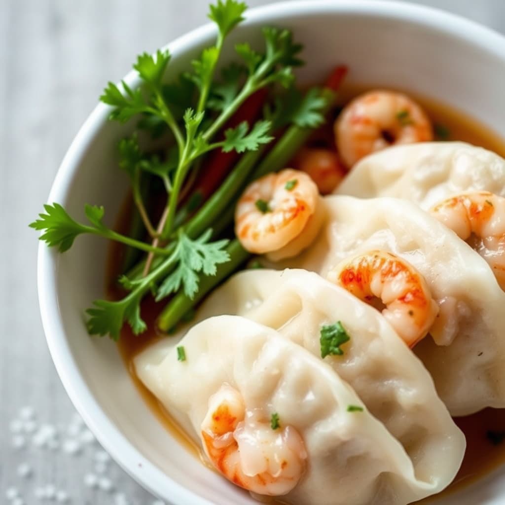 Reker og grønnsaks-potstickers