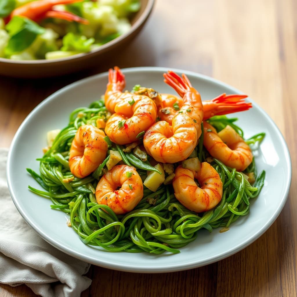 Reker stekt i unge grønne riskorn: Tom Chien Com