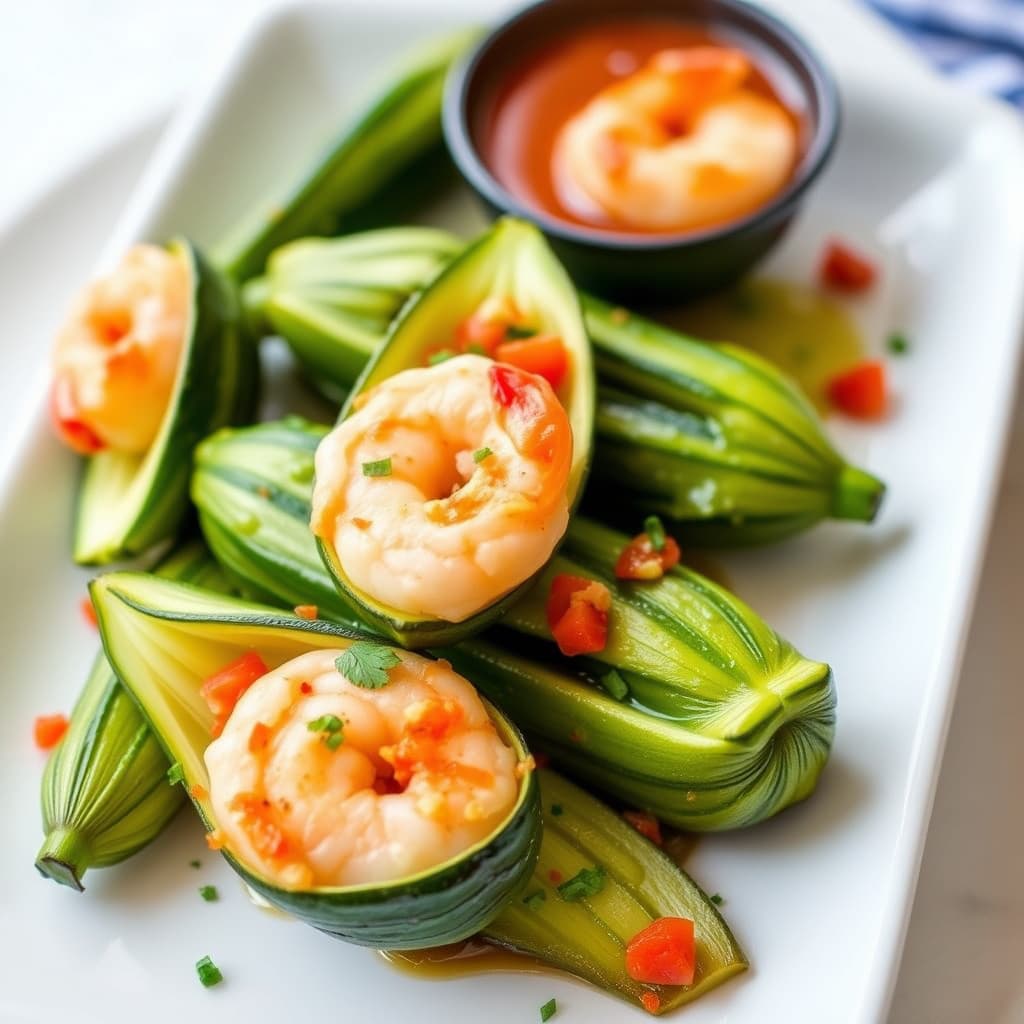 Rekerfylte zucchini-blomster