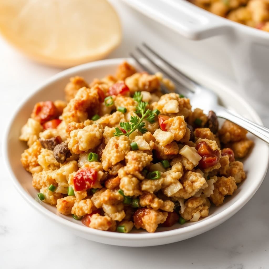 Resteturk og stuffing-grateng