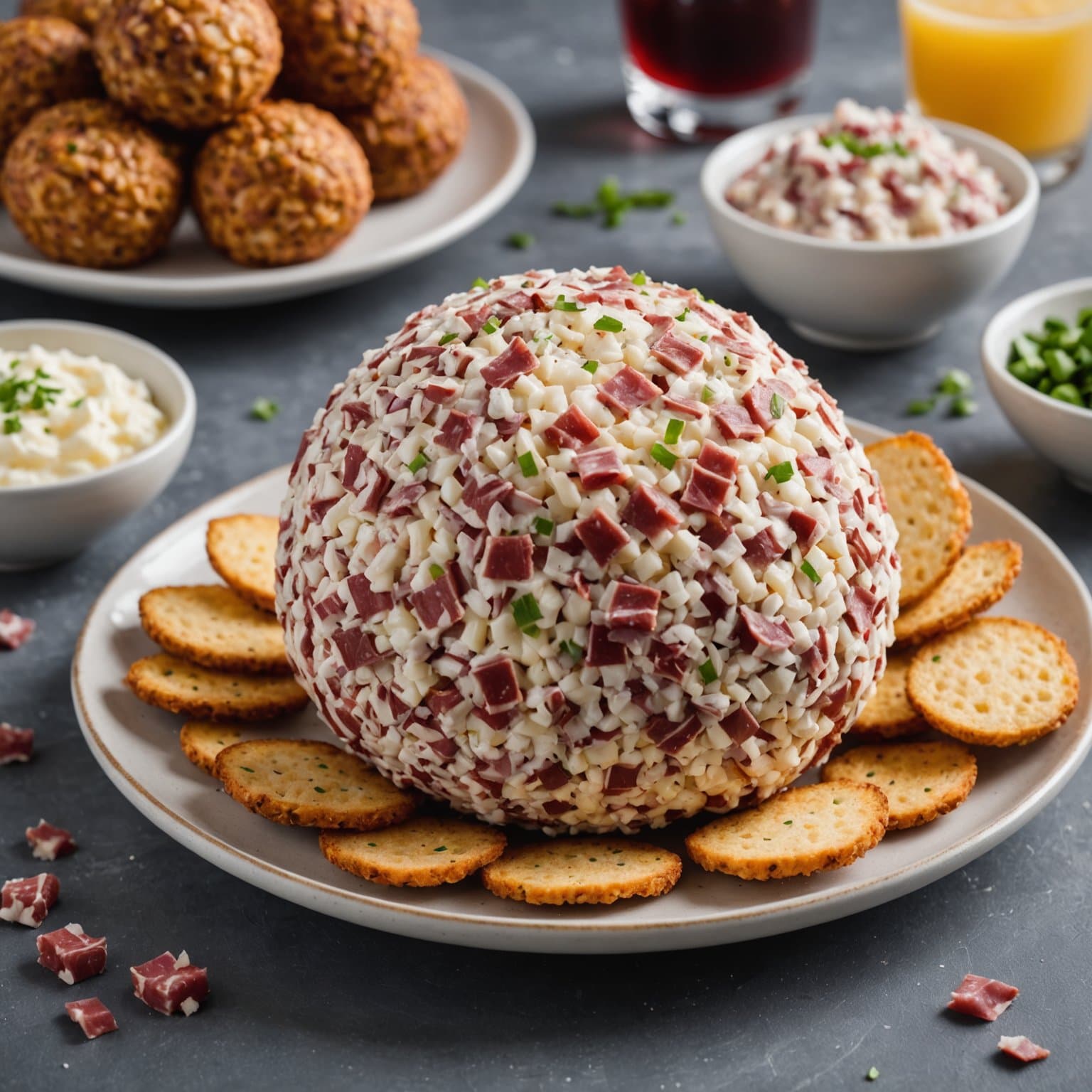 Revet oksekjøtt- og oste-kule