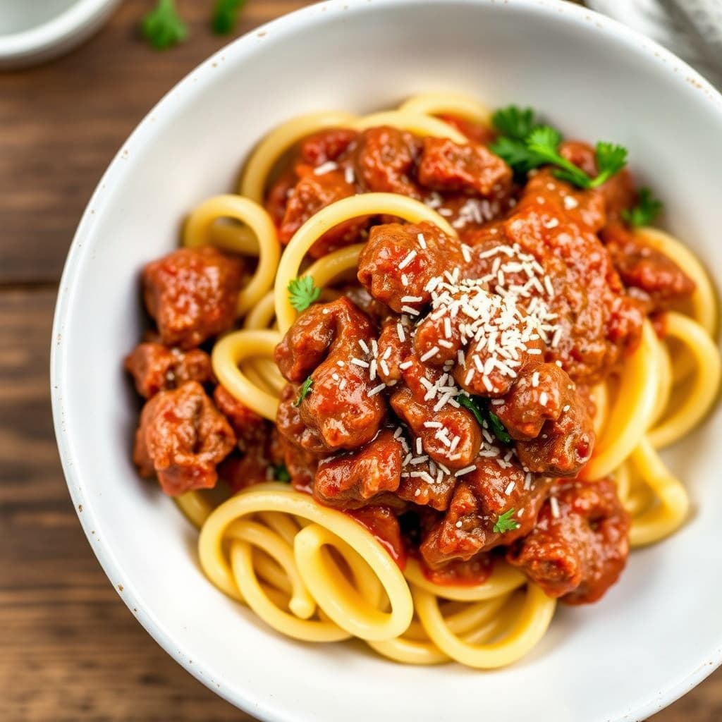 Rigatoni med biffsaus