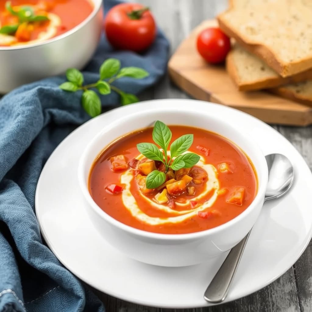 Rik, rykende varm tomatsuppe