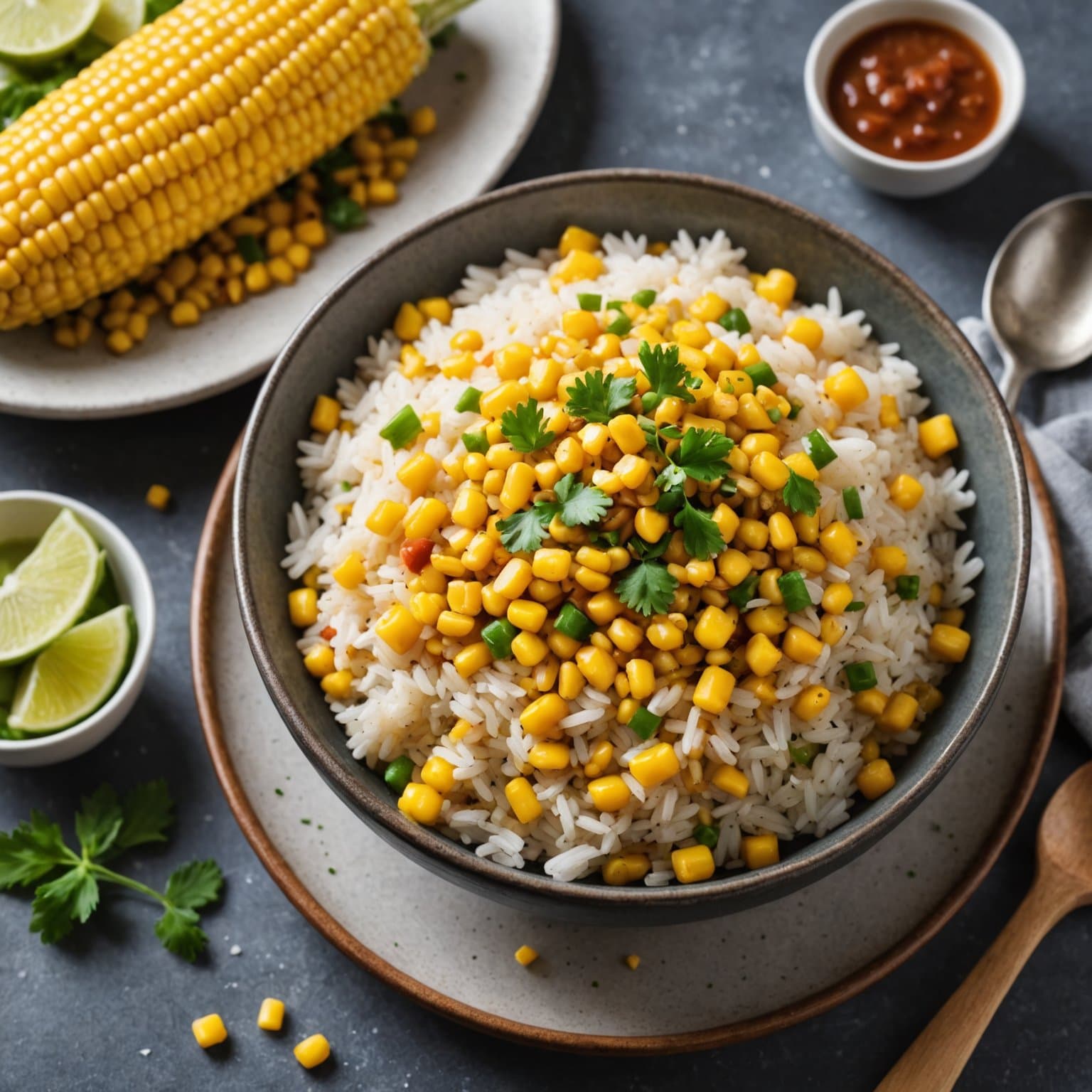 Ris- og maisblanding som tilbehør