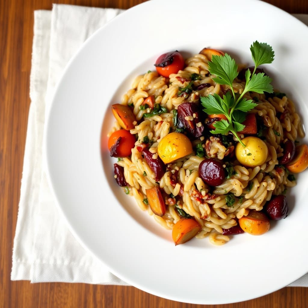 Risotto Barolo med ovnsbakte grønnsaker