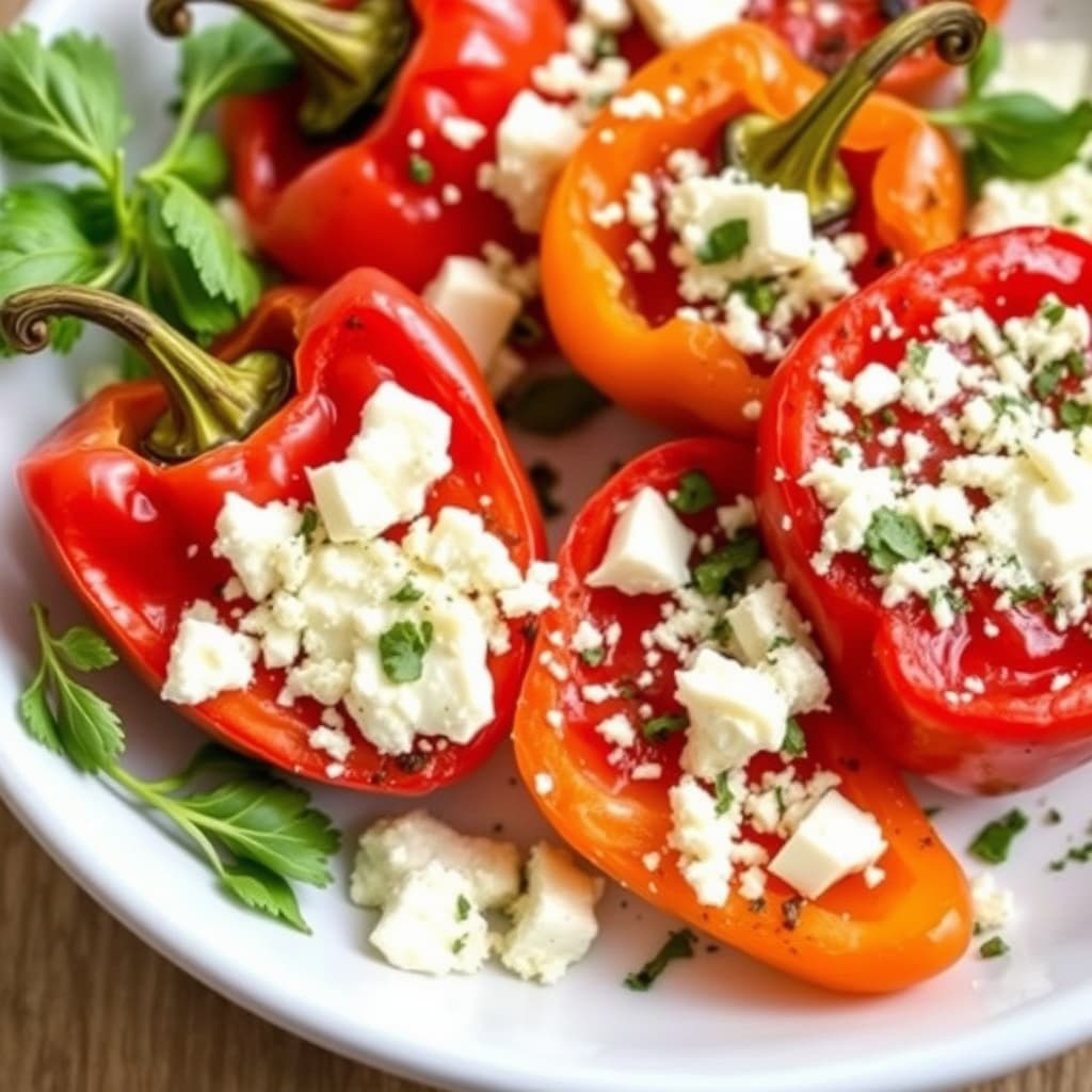 Ristede paprika og pecorinoost