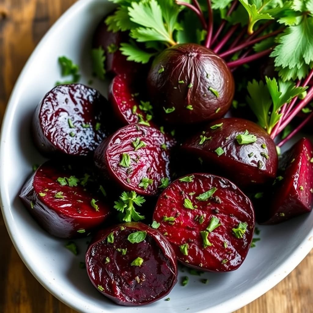 Ristede rødbeter med urter