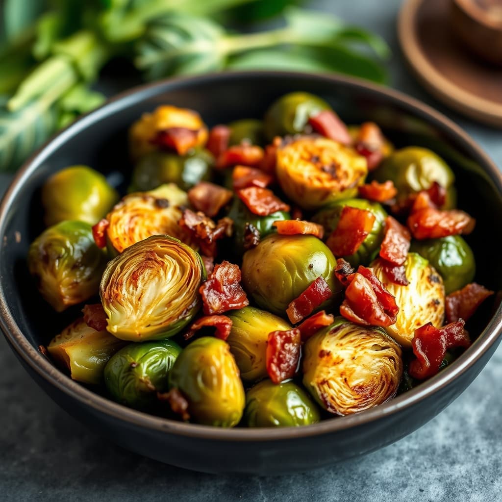 Ristede rosenkål med bacon