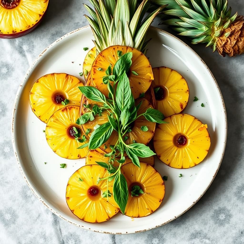 Ristet ananas carpaccio