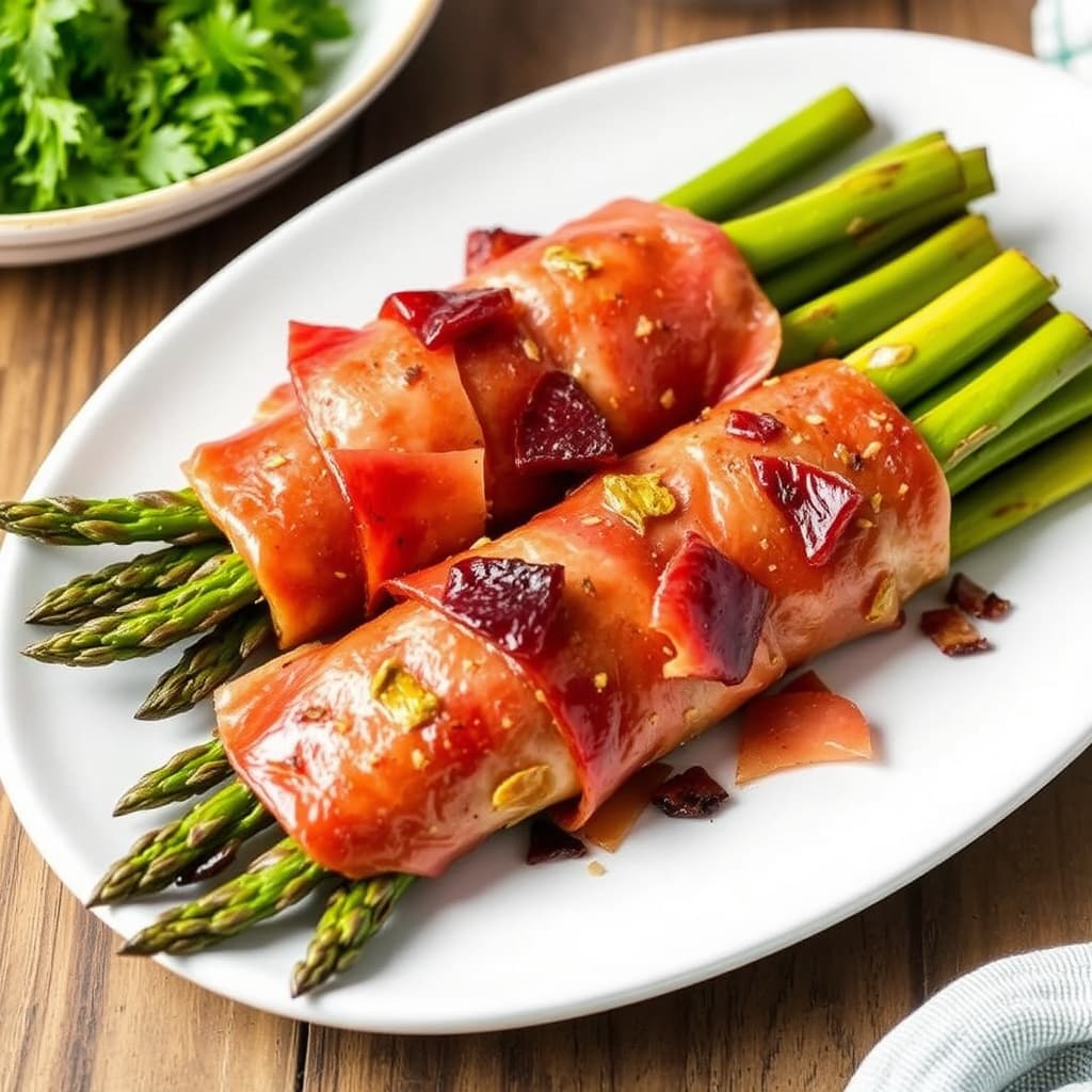 Ristet asparges innpakket i pancetta