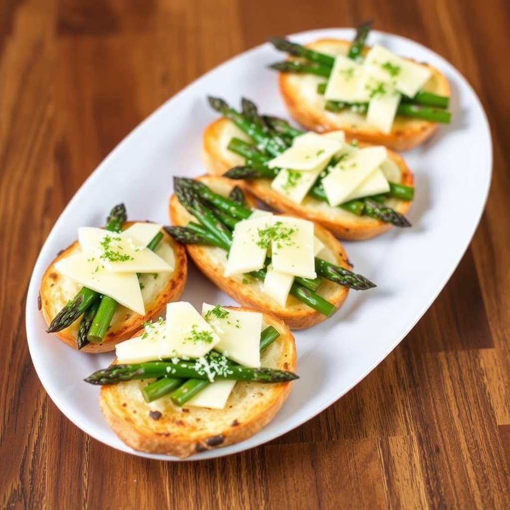 Ristet aspargescrostini med parmesan