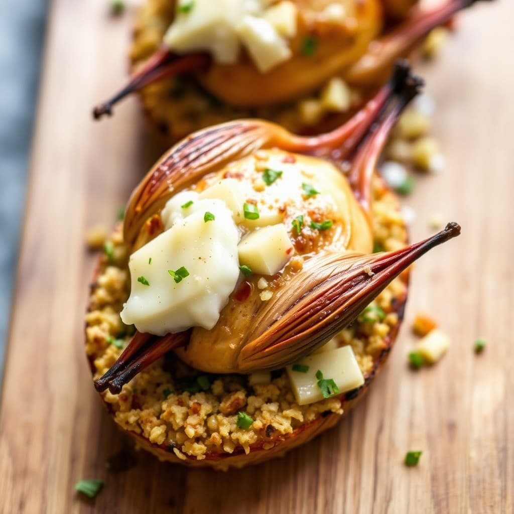 Ristet fugl med smakfull eple- og cheddar-croustade