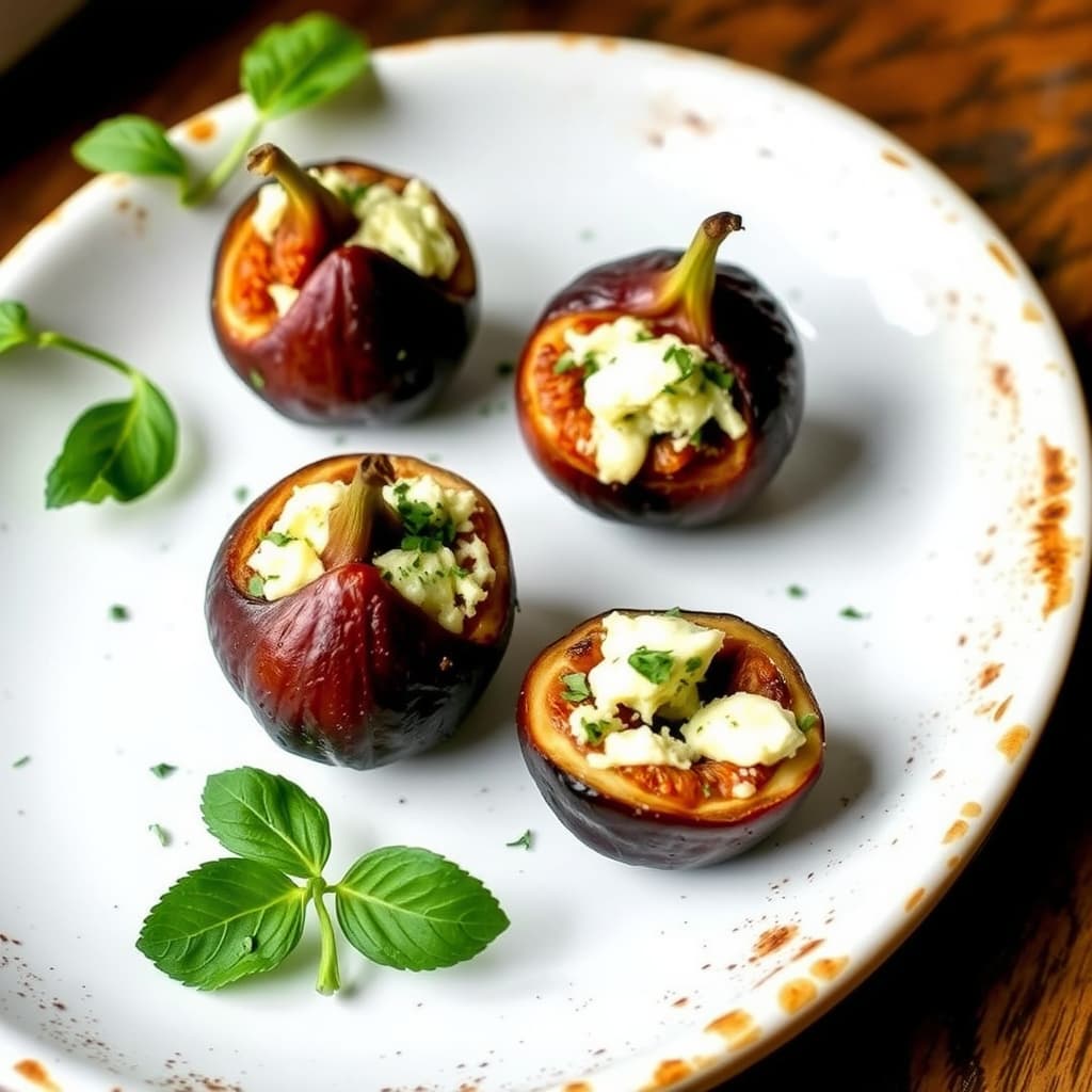 Ristet fylt fiken med Gorgonzola