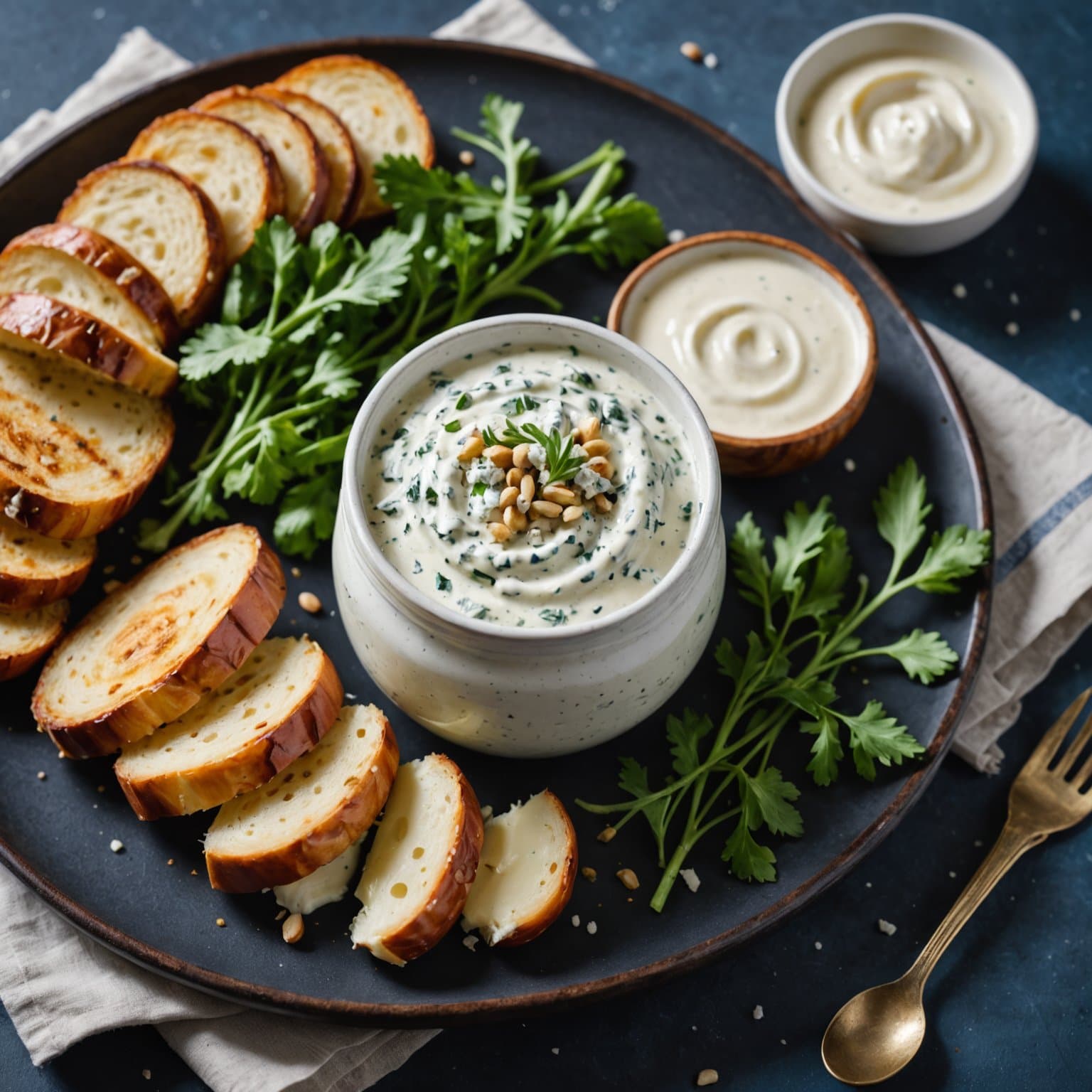 Ristet hvitløk og blåmuggostdressing