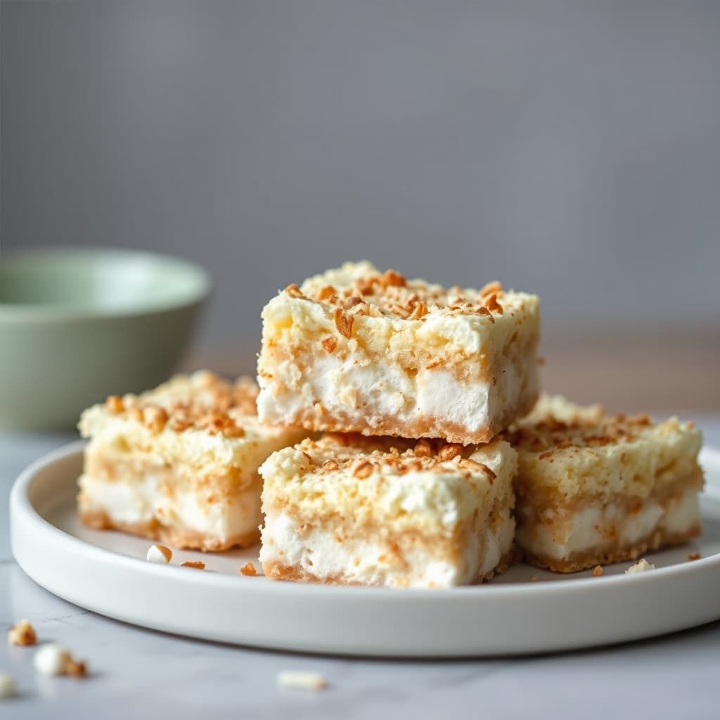 Ristet kokosmarshmallow-kvadrater