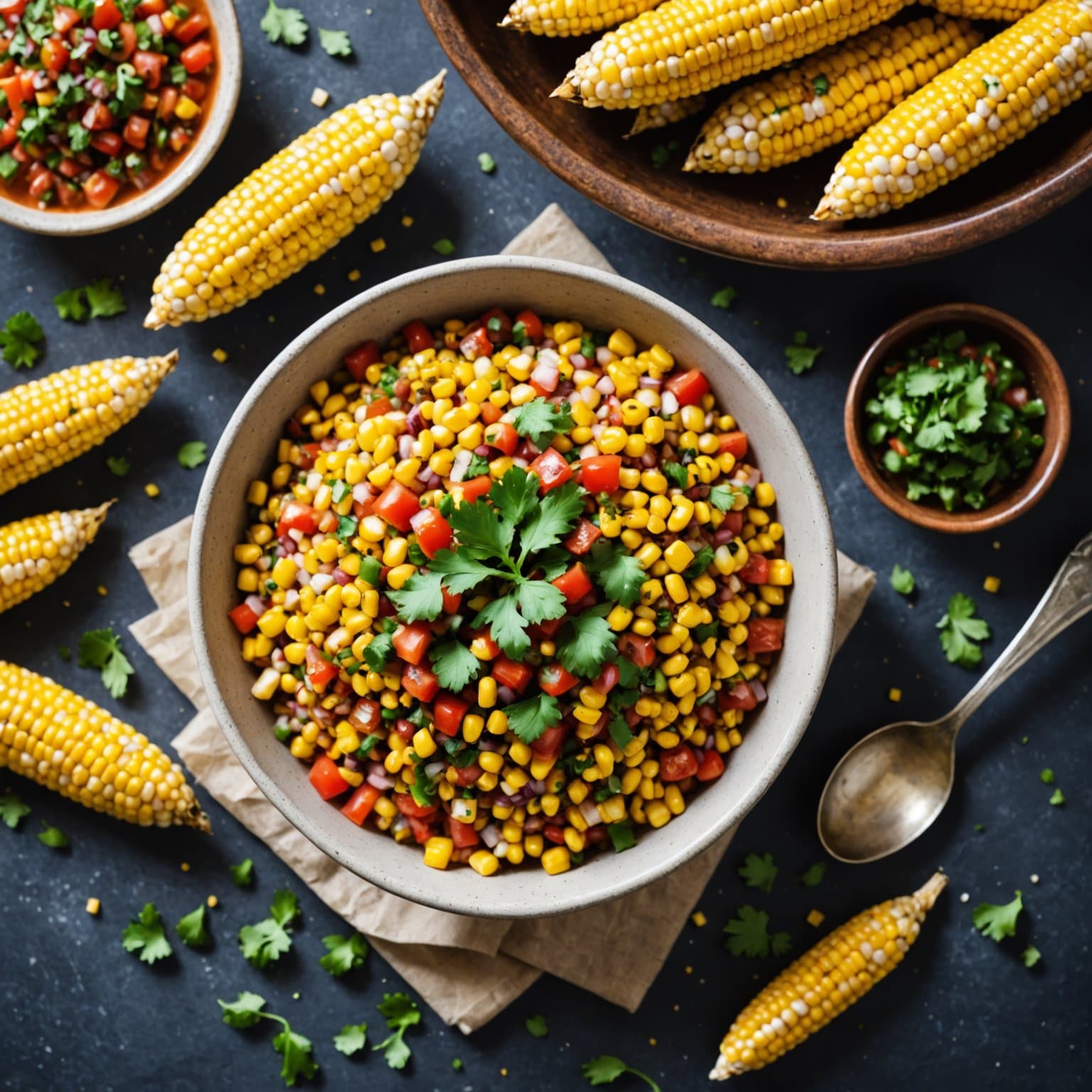 Ristet mais- og spisskummeksalsa