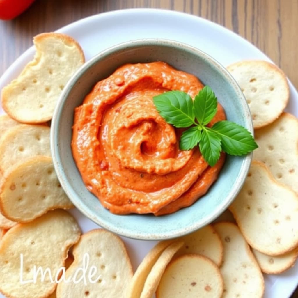 Ristet rød paprika- og mandeldip