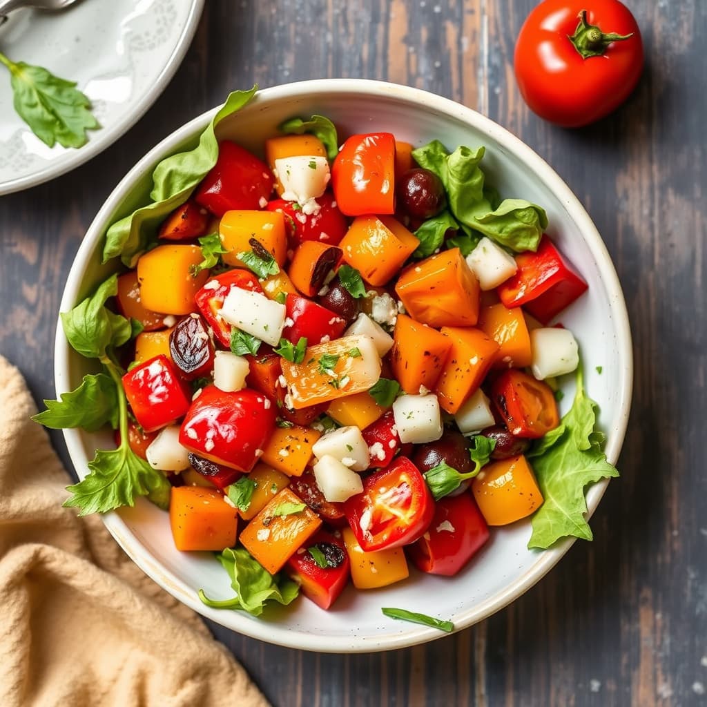 Ristet søt pepper salat