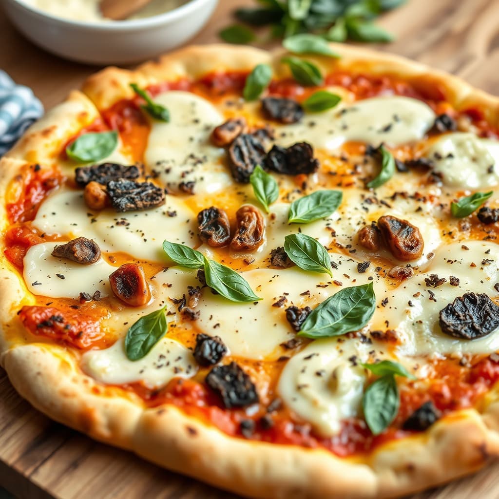 Robiola- og trøffelpizza