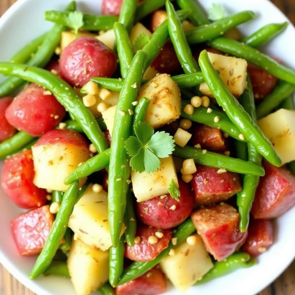 Rødbet- og grønnbønnesalat med Dijon-vinaigrette