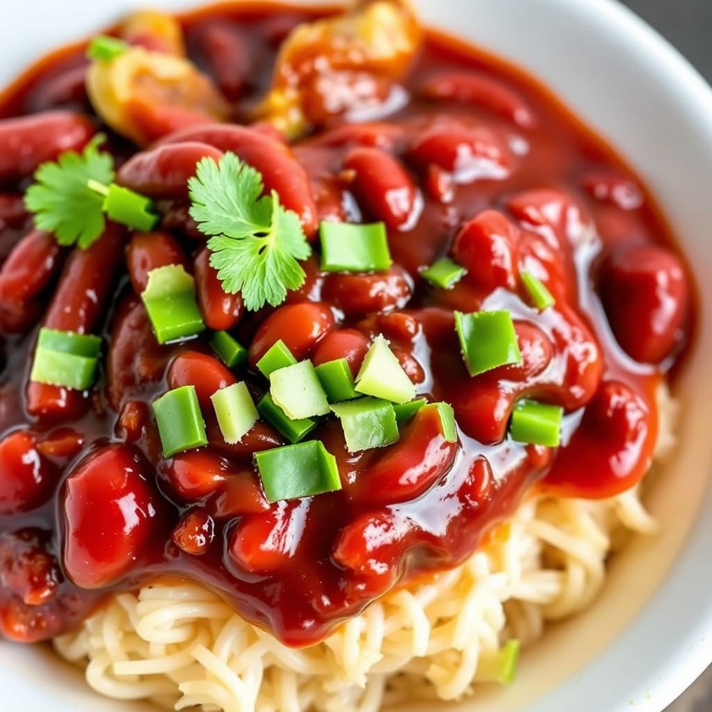 Røde bønner og jelly BBQ-saus