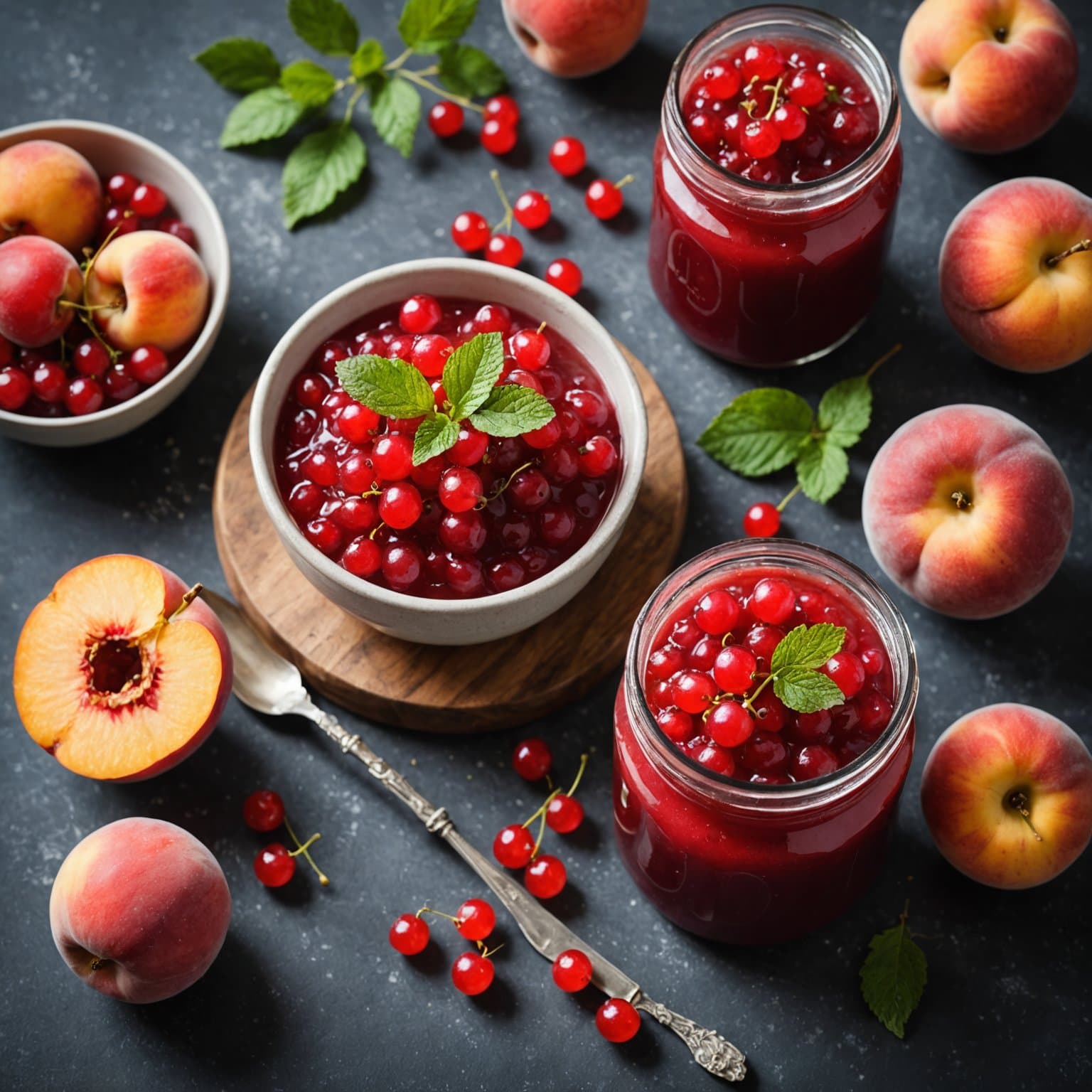 Rødrips- og ferskenmos av epler