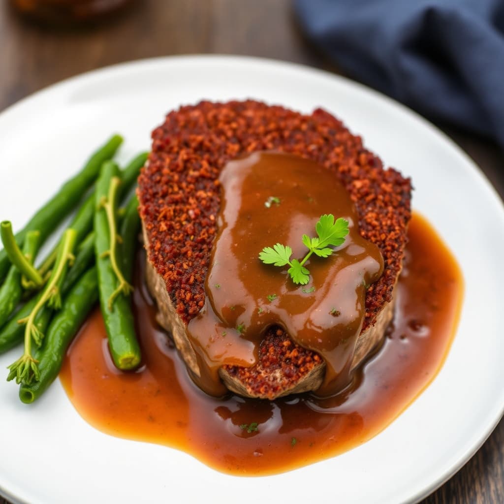 Rødt Chile-innbakt filet mignon med ancho-chili-sopp-saus