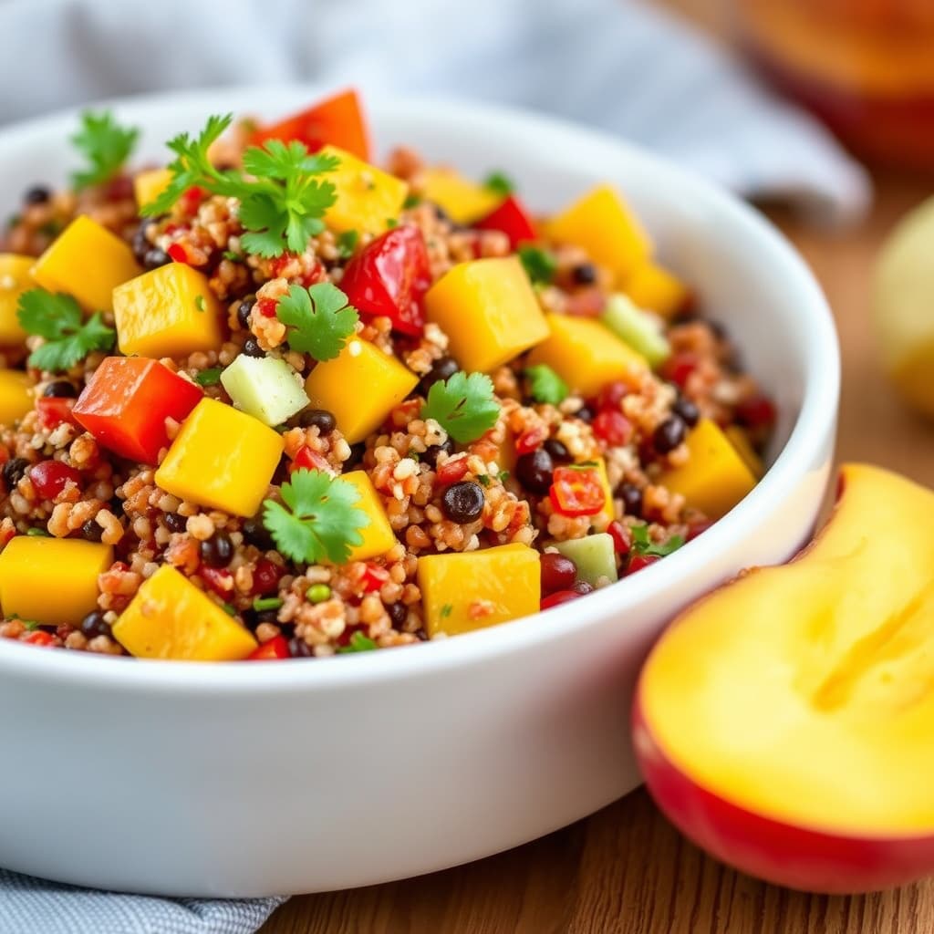 Rødt quinoa- og mangosalat