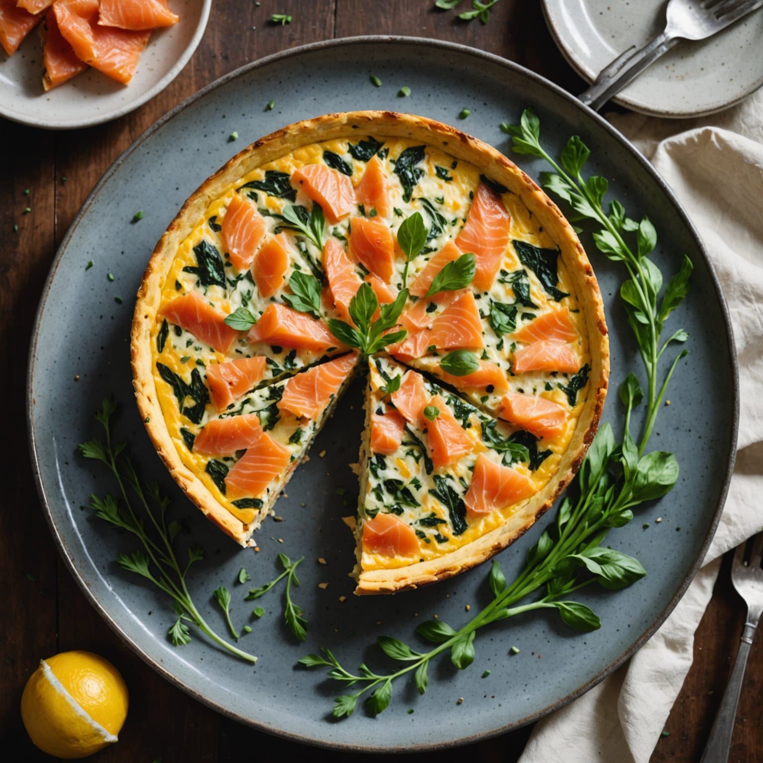 Røkelaks- og kremostfrittata