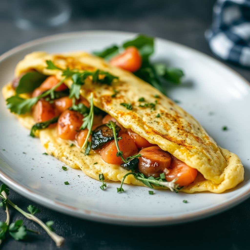 Røkelaksomelett med urter