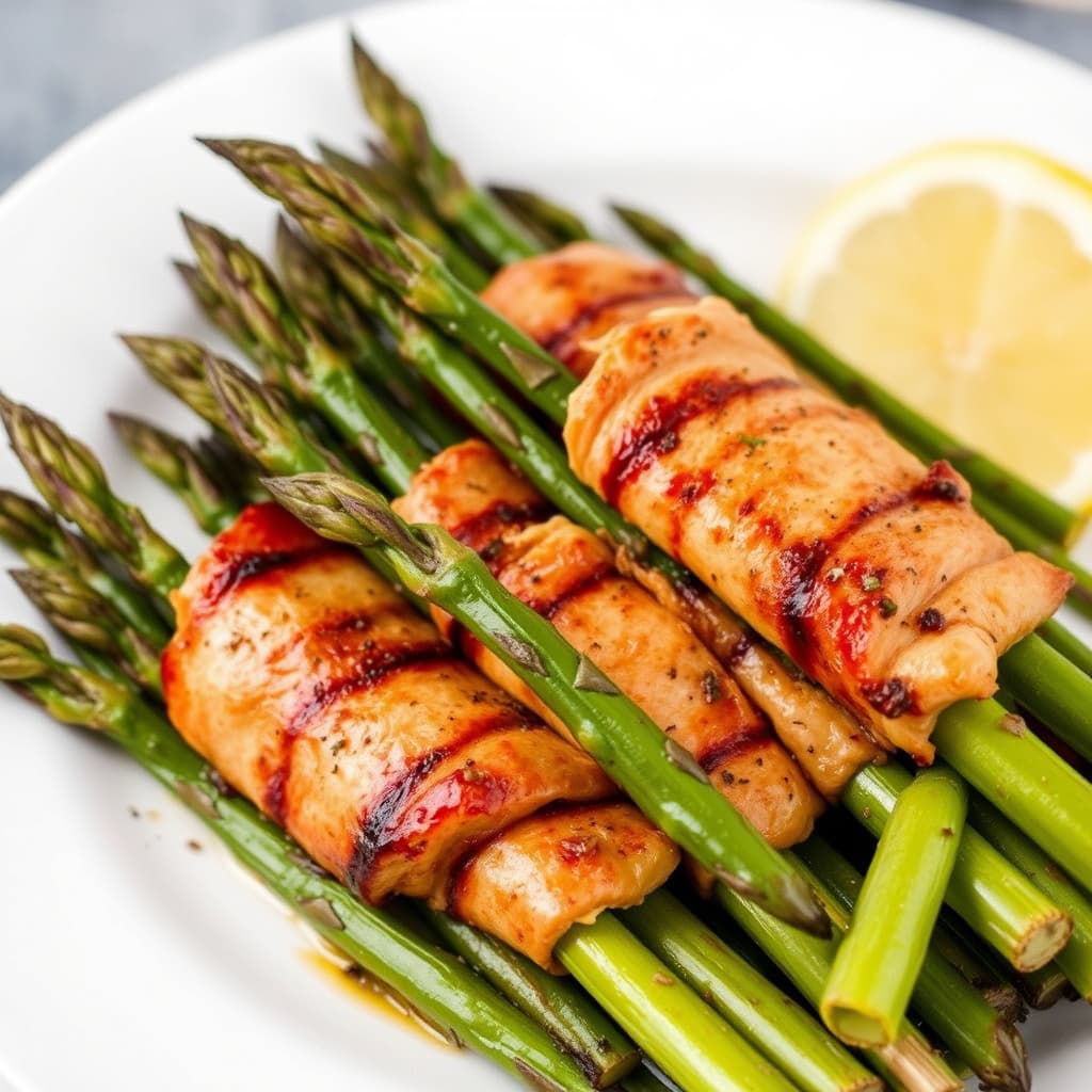 Røkt kalkun innbakt i asparges