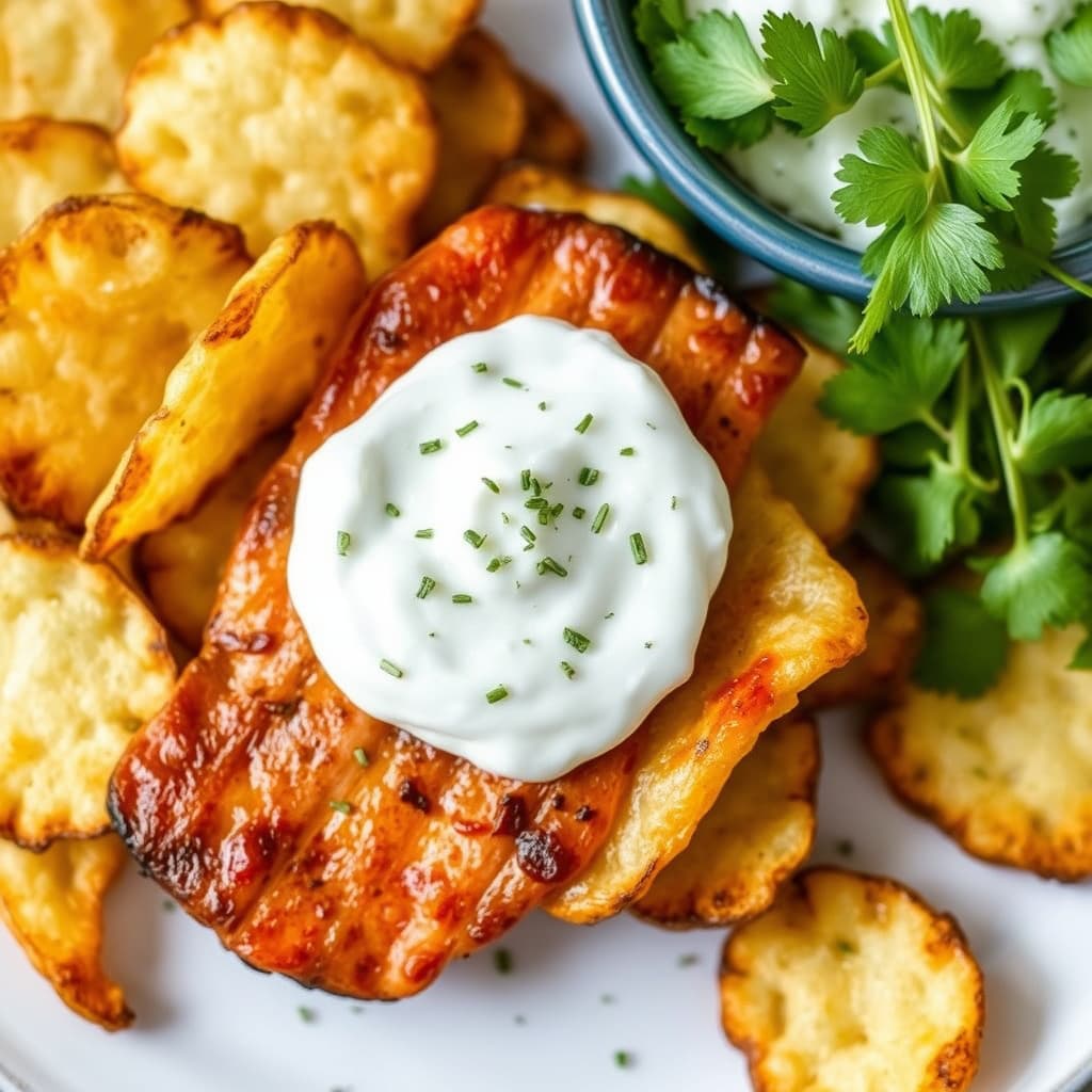 Røkt peppermakkarel og rømme på hjemmelagde potetgull