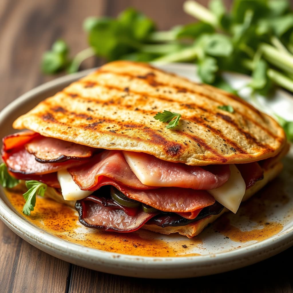 Røkt skinke, ovnsbakt radicchio og ostepanini