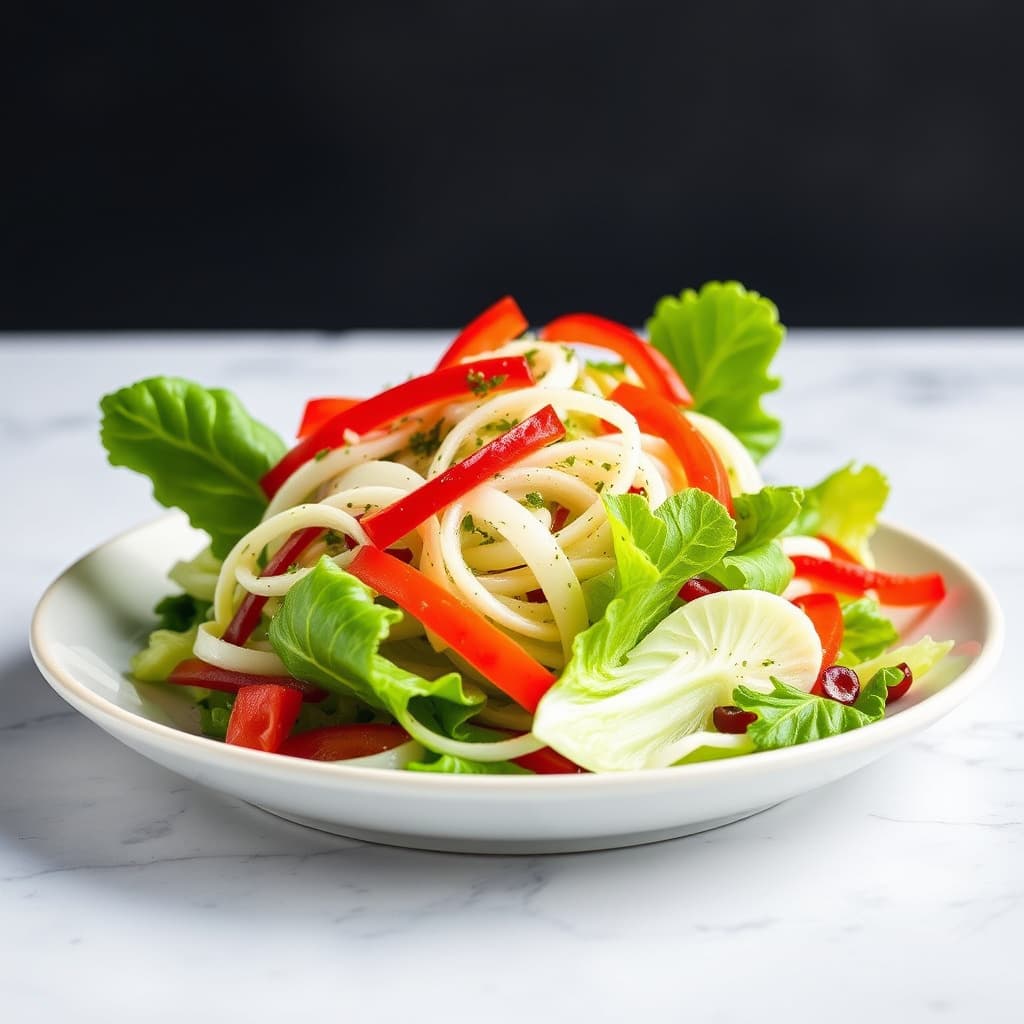 Romaine, paprika og fennikelsalat