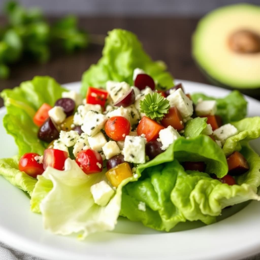Romaine-salat med blåmuggostvinaigrette