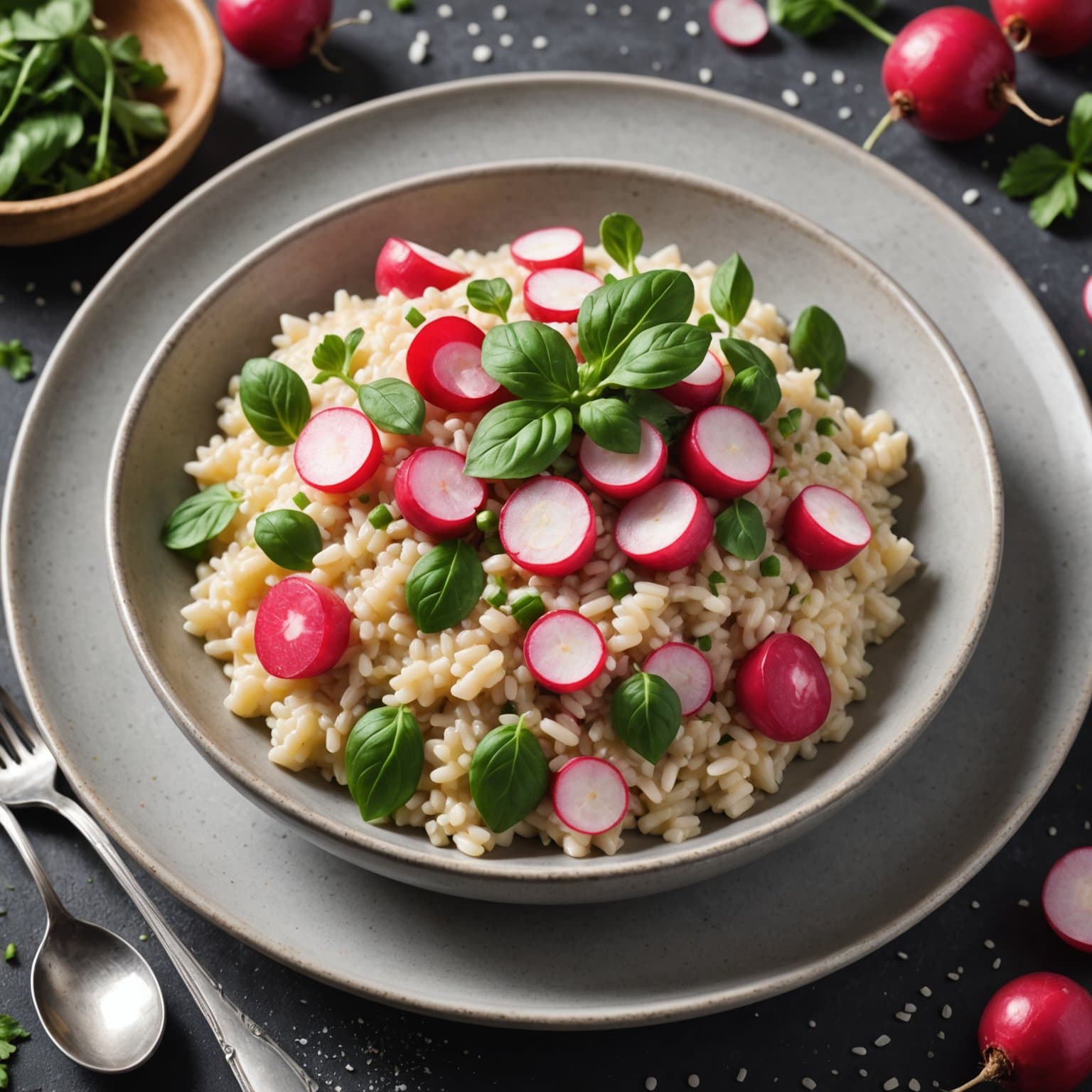 Romano risotto med reddiker