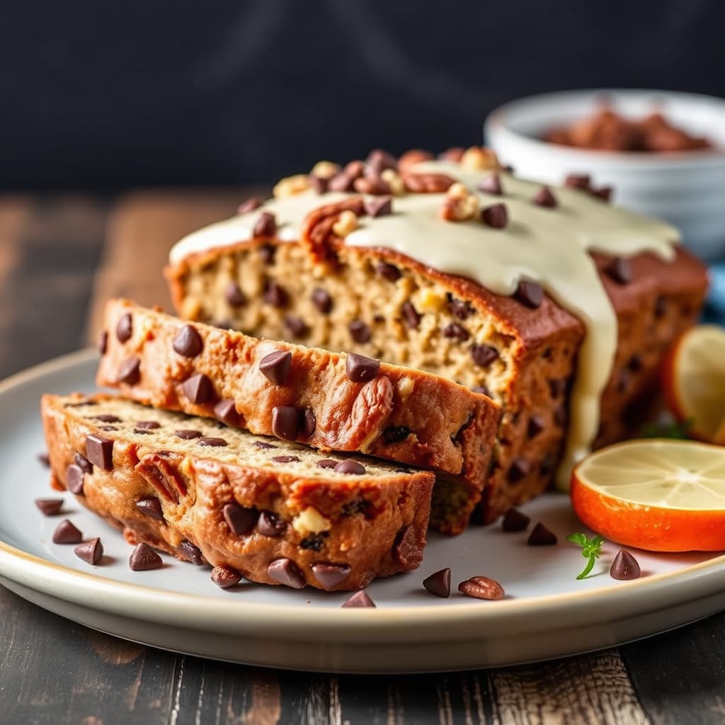 Rømme- og sjokoladebiter nøttebrød