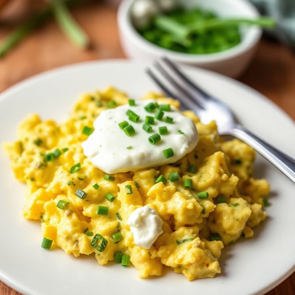 Rørekvark med kremost og gressløk