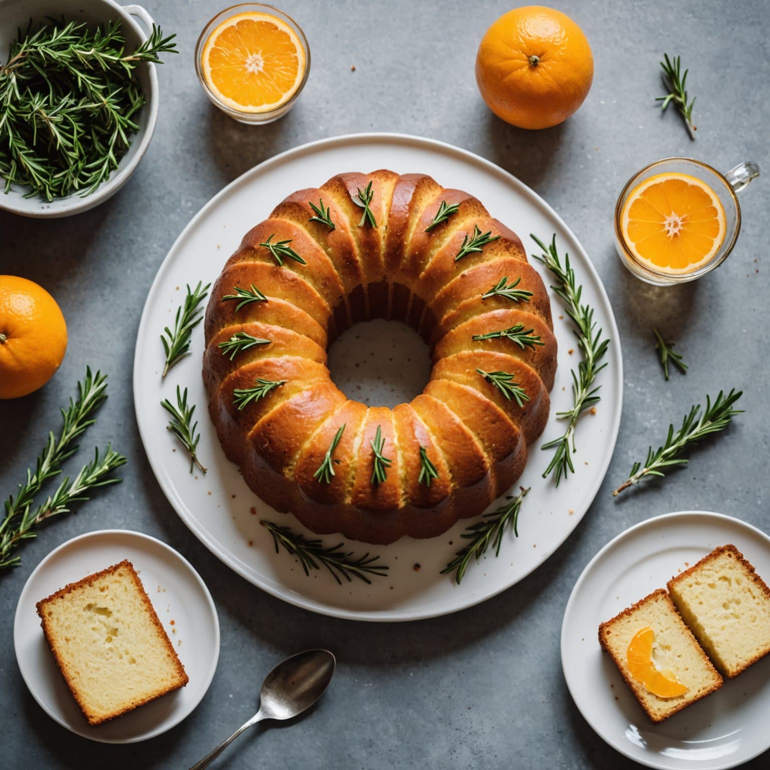 Rosemary- og appelsinkake