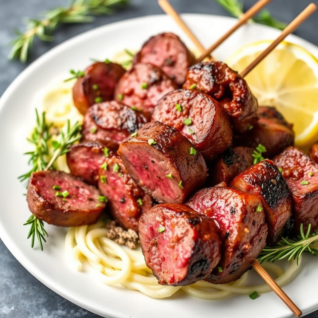 Rosemarys stekte biffspyd med panering