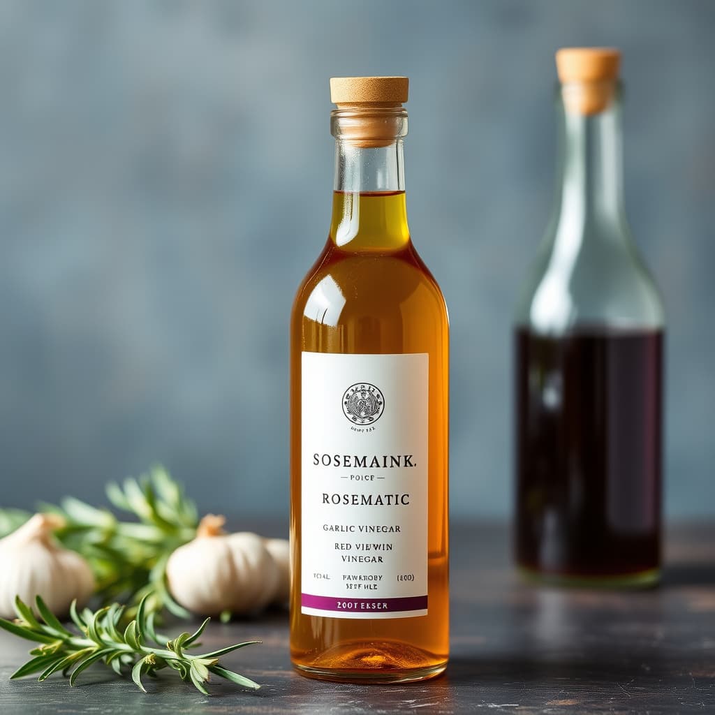 Rosmarin, hvitløk og rødvinseddik