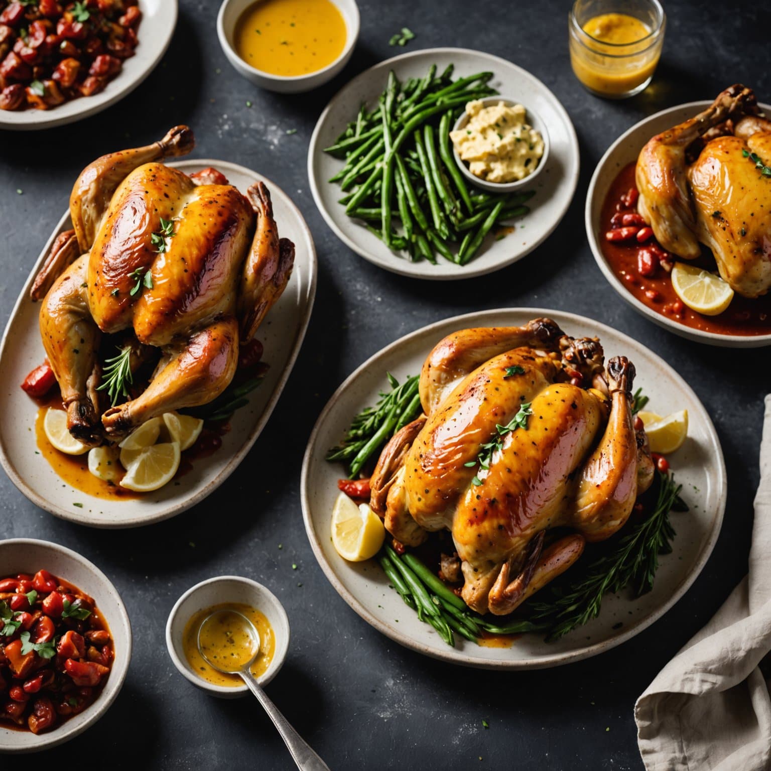 Røstede kyllinghøner fra Cornwall med chili-smør