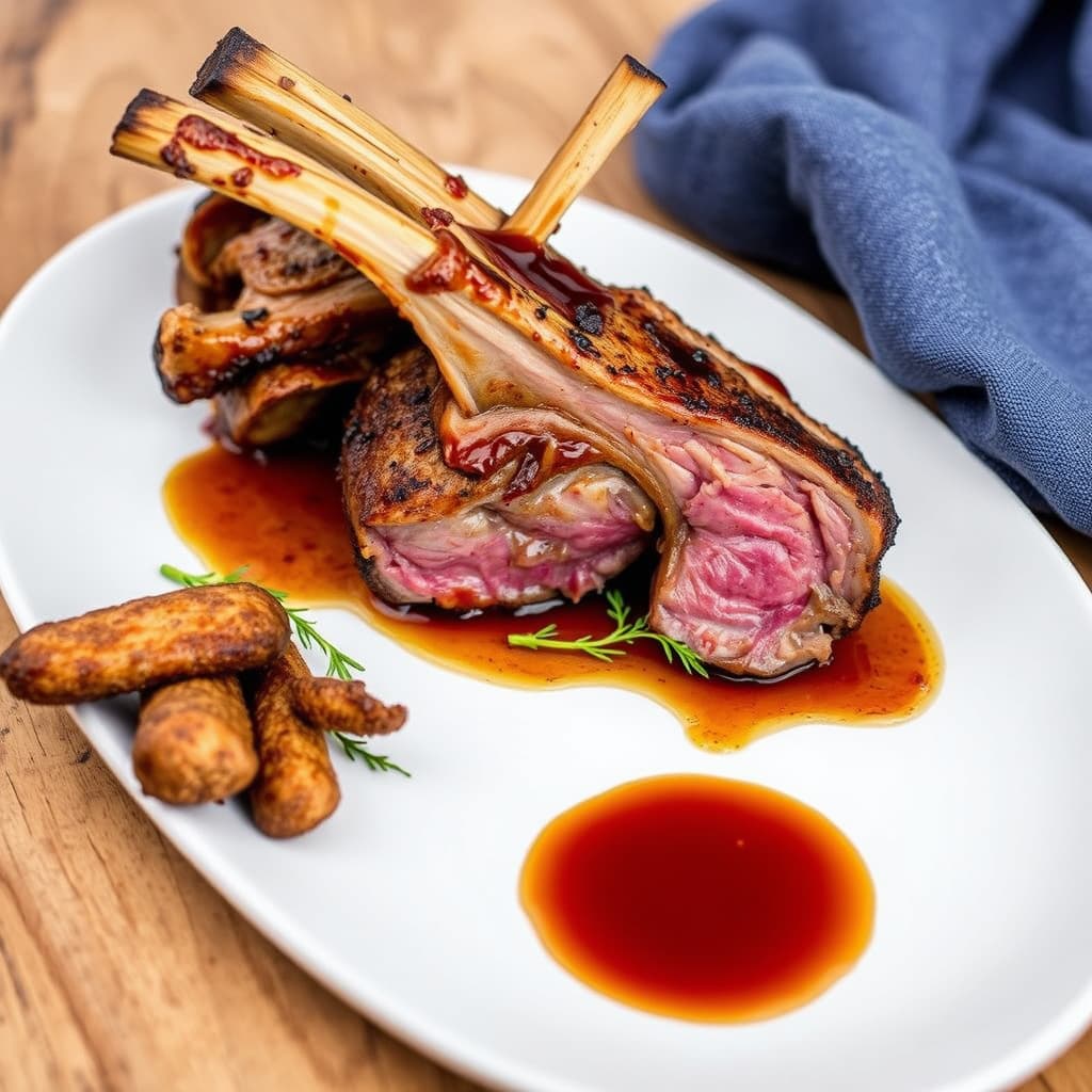 Rostet lammelår med naturlig saus