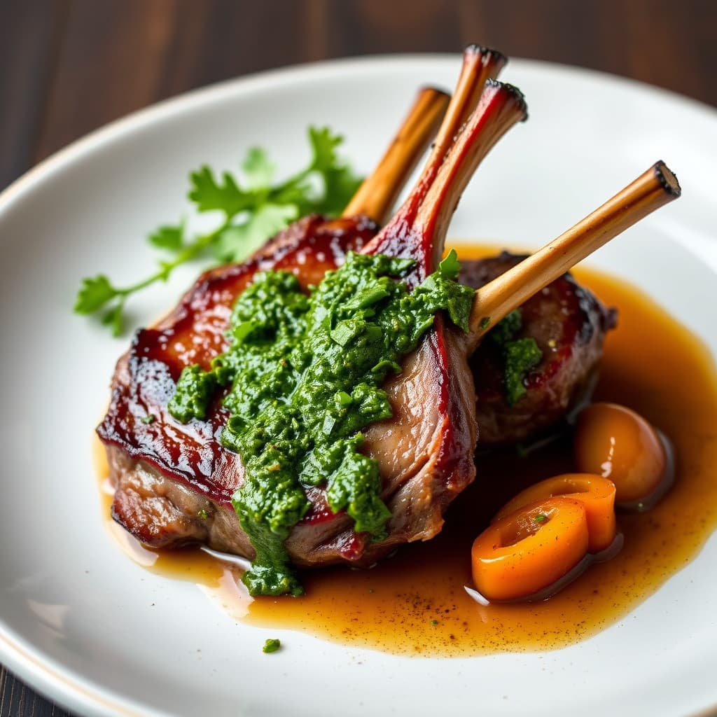 Rostet lammerygg med chimichurri-saus