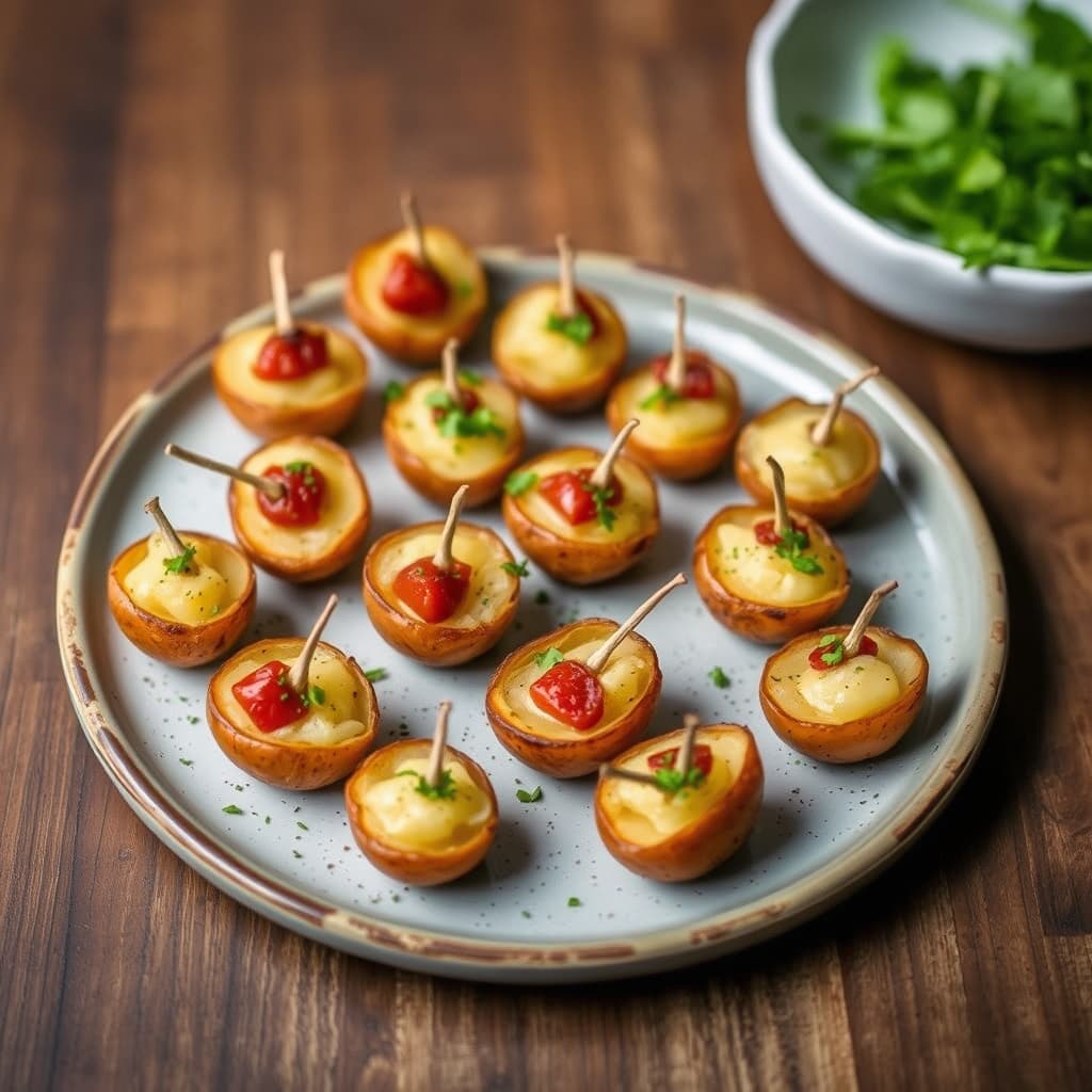Røstet potet- og chorizo-hors d'oeuvres