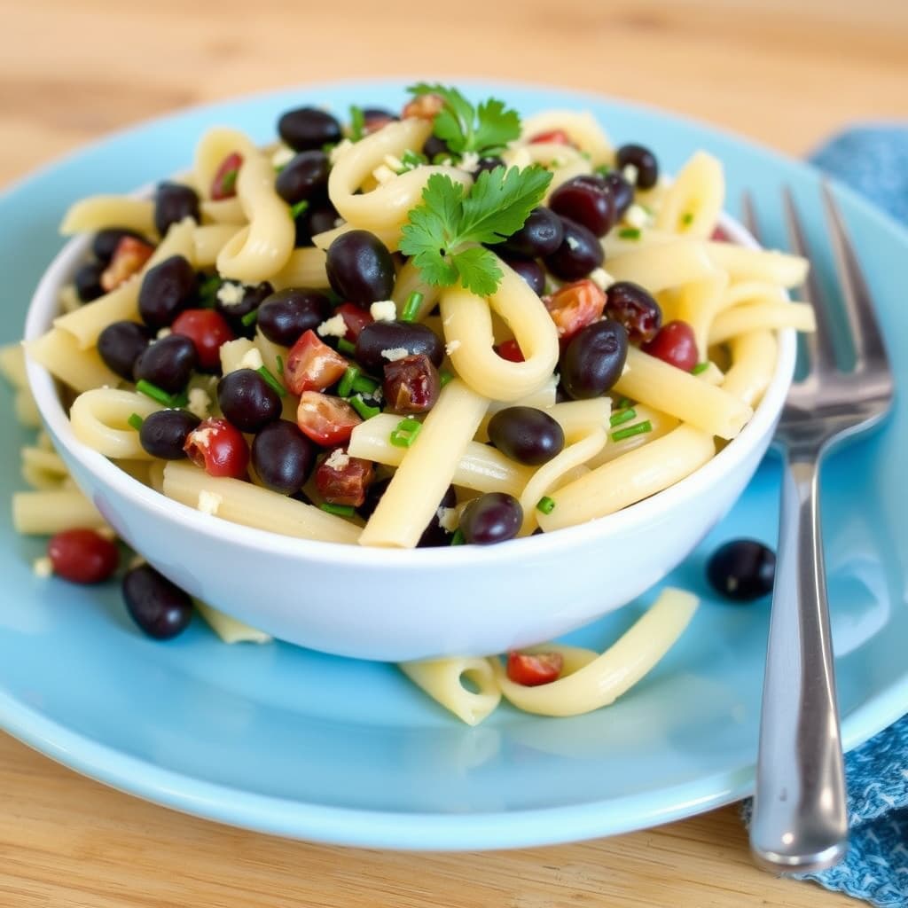 Rotini- og svartbønnesalat