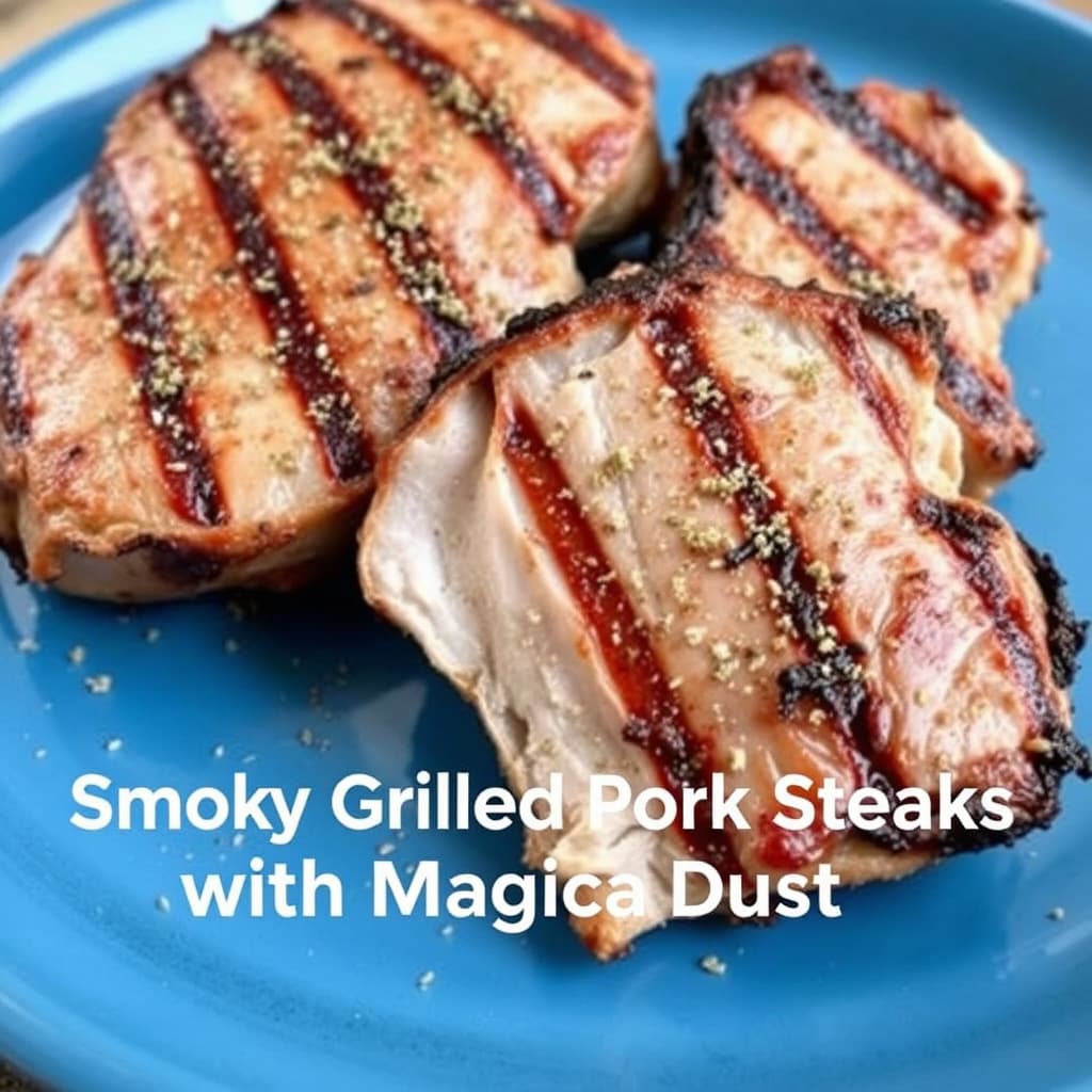 Røykfylte grillede svinekoteletter med "Magisk støv"