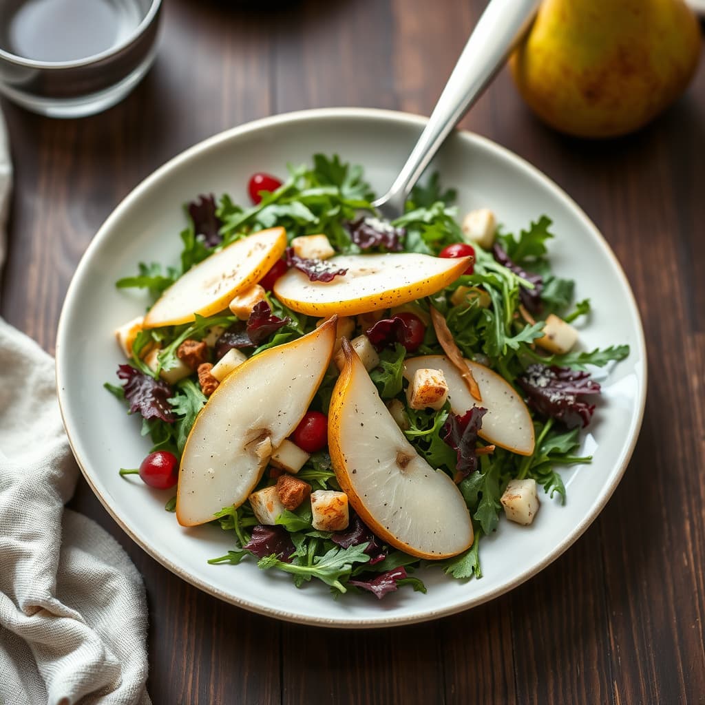 Ruccolasalat med pære