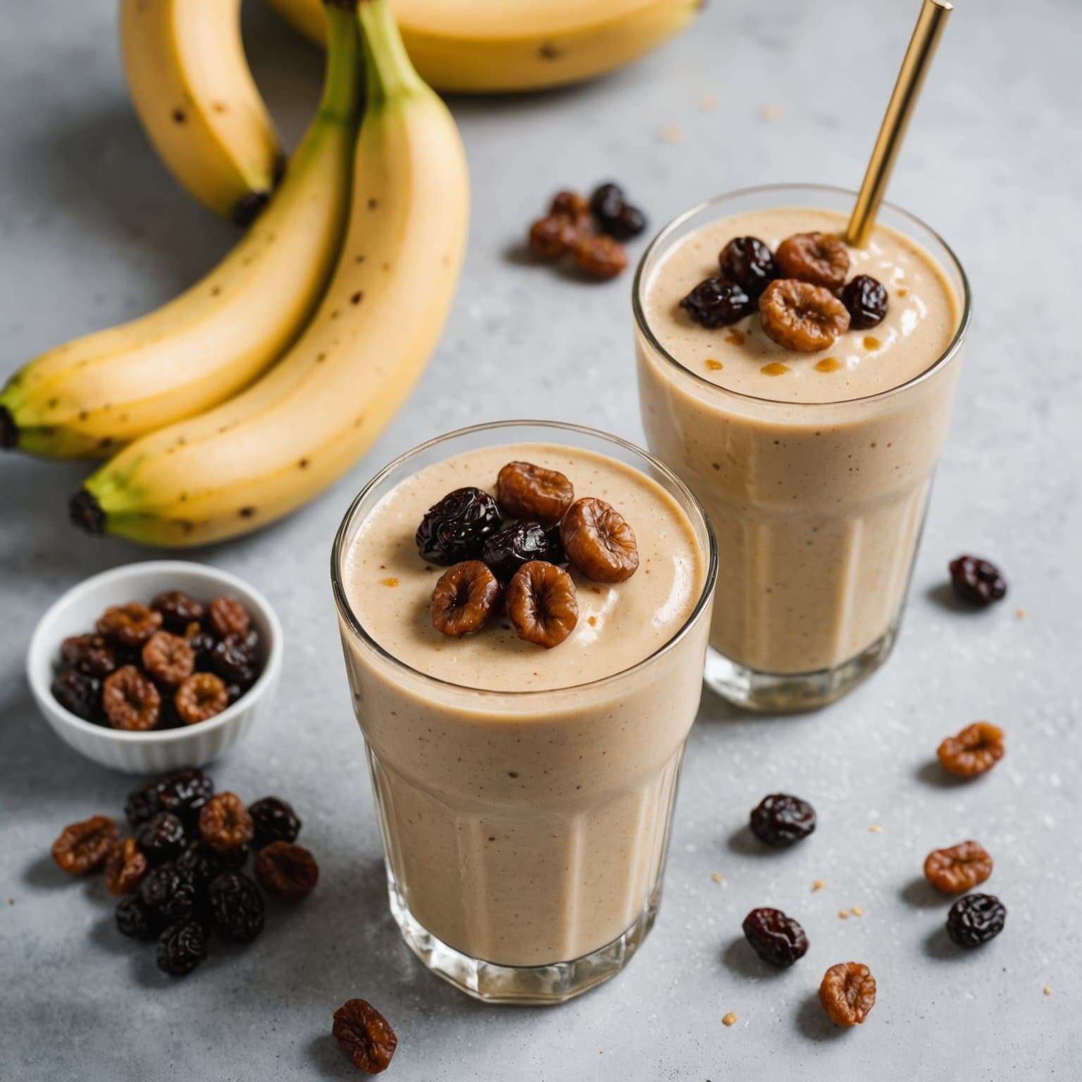 Rum- og rosinbanansmoothie