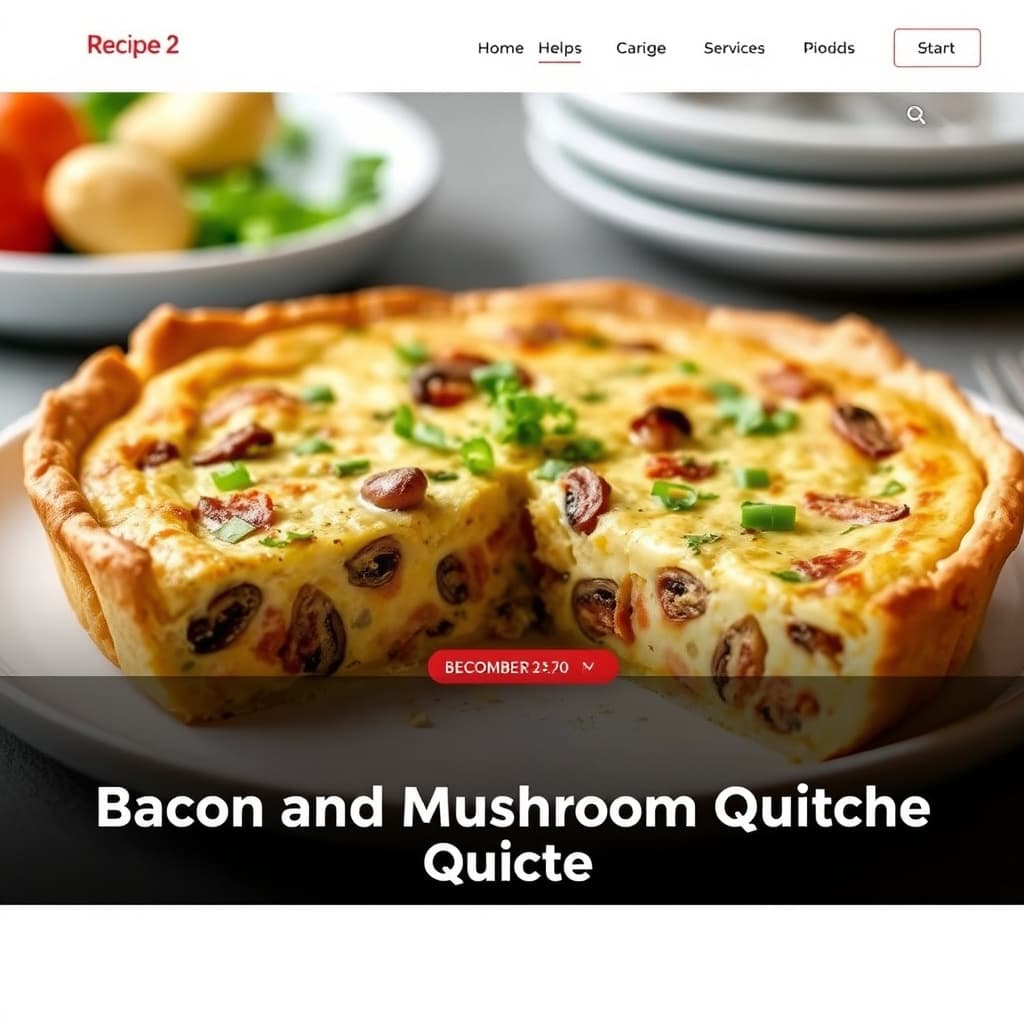 Runde 2 Oppskrift – Bacon- og sopptarte